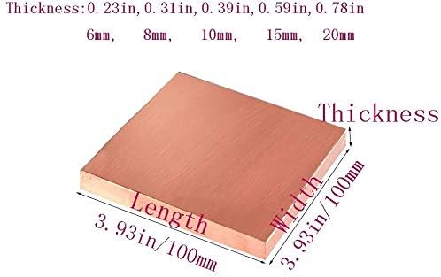UMKY mesing ploča bakar lim blok kvadrat stan bakar ploča tablete materijal industrija kalup Metal DIY Handmade Art 100mmx100mm metalna
