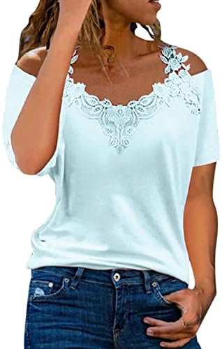 Majice Pulover vrhove bluza T čipkavo seksi košulja Ležerne prilike ženske majice kratkih rukava