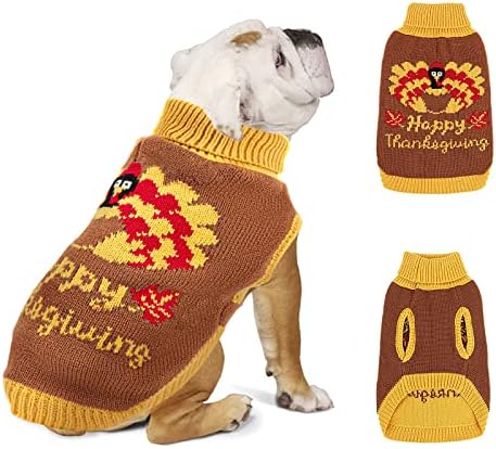 Humlanj Darngiving Pleteni pas turtleneck džemper džemper puretina toplo pulover bez rukava sa povodljivom rupom za štene pseg doggie