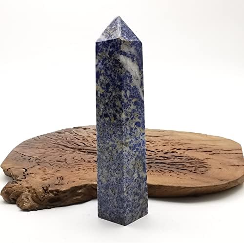 411g Prirodni Lapis Lazuli Crytal Obelisk / Kvarc Crystal Wand Tower toranj