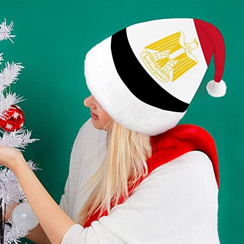 Egipat zastavu Božić šešir Santa Claus kape kratki pliš sa bijelim manžetama za muškarce žene Božić dekoracije Holiday Party
