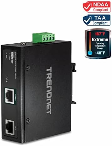 TrendNet očvrsnuta industrijska 90W gigabit 4ppoe, 4-par napajanja preko Ethernet, POE, POE +, 4pPoepower, IP30, uključen za 1-par-šipku,