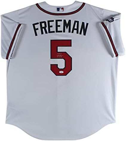 Braves Freddie Freeman potpisao je bijeli Nike Jersey W / 2021 Svjetska serija zakrpa JSA - autogramirani MLB dresovi