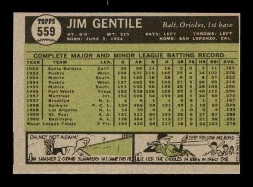 559 Jim Gentile - 1961 za bejzbol kartice 1961 ex + - bejzbol pločastih autogramiranih vintage kartica