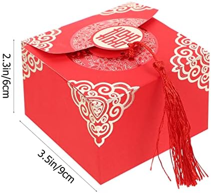 Aboofan Chocolate Candy Box 100pcs starenje modernog papira Rođendan s crvenim poklon bombonskim resicama vjenčani kontejneri Party