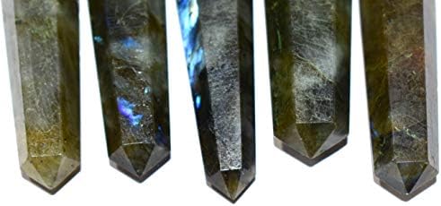 Pyramid tatva kristalna tačka olovka polirana masaža štapić Obelisk - Labradoritet 1,5-2 inča / 3,5-5 cm WT.15-20 grama