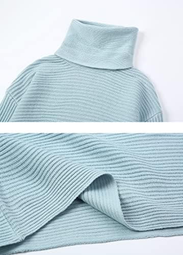 Chouyatou ženske turtleneck 2 komada odijela s rebrastim pletenim džemper midi set suknje