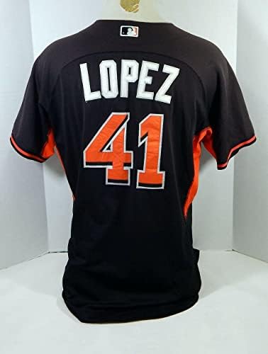 2014-16 Miami Marlins Lopez 41 Igra Rabljeni Black Jersey EX ST BP 48 975 - Igra Polovni MLB dresovi