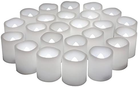 Yinchi bateriju na plamenu bez plamenja 24 paketa bijela realistična trepera električna lažna LED čajna svjetla Tealights za vjenčane