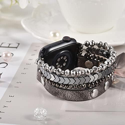 Koreda perla narukvica Kompatibilna sa Apple Watch Band 42mm / 44mm / 45mm serije 8 7 SE serije 6/5/4, modni ručno rađeni elastični