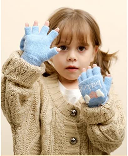 Qvkarw toddler novorođenčad meka kabriolet Flip Top Fleece crtane rukavice Dječje dječake Djevojke Zimske tople pletene dječake Zimske