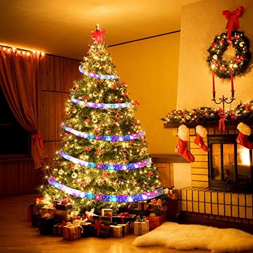 4m / 13.12 ft Božićna traka Fairy Lights, dvoslojna bakrena žičana svjetla, traka lukovi svjetla za božićno drvo, na baterije, za