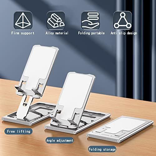 Ollsa stalak za mobitel, podesivi i sklopivi držač telefona za stol, prijenosni aluminijumski telefon za mobitel kompatibilan sa iPhoneom,