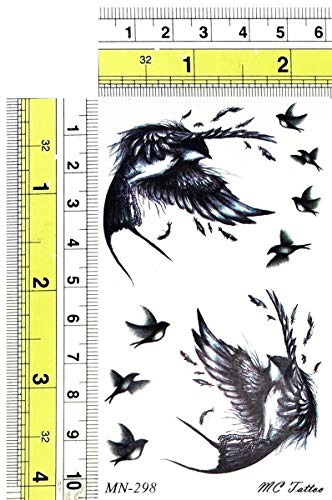 Parita Male tetovaže Flying Bird Hummingbird Crni Cartoon Privremena tetovaža Karoserija Ručni izrez Ručni zglob Art Modna tetovaža