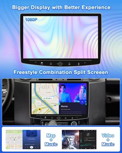 Hikity 10 inčni ekran osetljiv na dodir Android 11 jedan Din Auto Stereo u instrument tabli GPS navigacija Bluetooth auto Radio FM