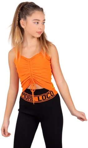 Loco Loco Kids Pleted Crop Top za djevojčice Džemper Mini majica Debela kaiša Fleksibilna samostalna veličina