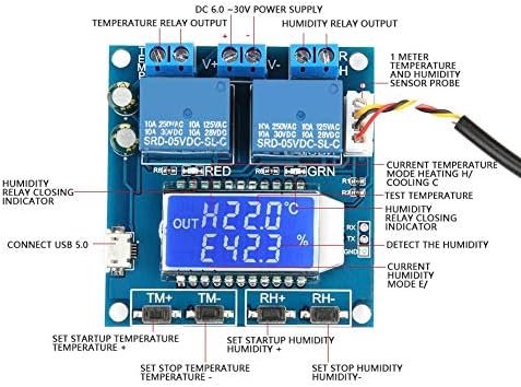 Walfront XY-TR01 Modul regulatora temperature, digitalni elektronski regulator temperature prekidač visoko precizno dvostruki izlaz