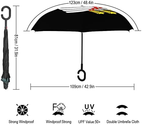 Kuglanje Invertirano kišobran Vjetrootporni preklopni kišobran sa ručkom u obliku slova C za muškarce