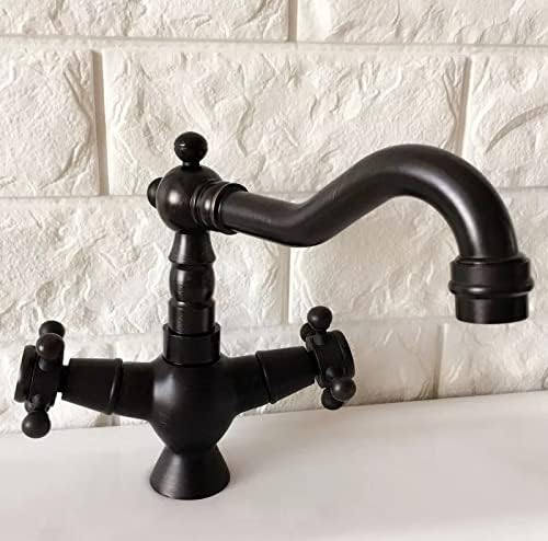 Okretna voda Voda za ulje ulje trljanje crna bronzana dvostruka ručka Jednostruka rupa kuhinjsko sudoper i kupaonicu Slaba mikša