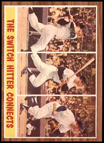 1962 TOPPS 318 HITTER HITTER povezuje Mickey Mantle New York Yankees NM Yankees