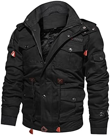 ADSSDQ muška jakna za bomber, hodanje s dugim rukavima zimski dugi vjetrovinski muškarci moderne pune boje debeli V izrez 10