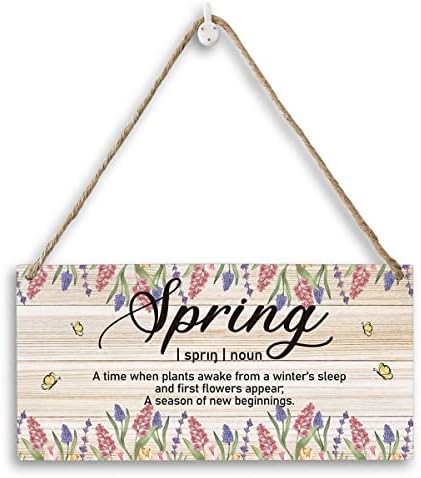 Cvjetna proljetna definicija drveni znak Zidne dekor rustikalne cvijeće opruge citira tiskani drveni plak znak viseće ukrašavanje