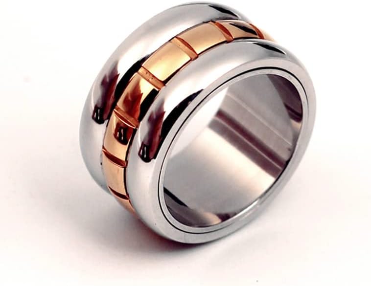 Koleso poznati prstenovi za muškarce žene 14kgp 316L ljubavni prstenovi 12mm širina-10571