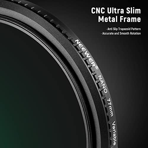 NEEWER 77mm varijabilni ND Filter Nd8-ND128 Filter sočiva kamere bez x Cross neutralne gustine Ultra-tanak HD Filter sa 30 višeslojnih