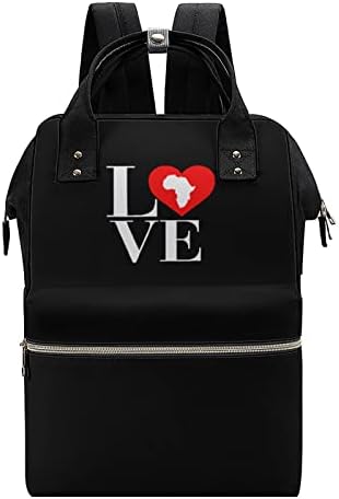 Ljubav Afrika Kontinent Vodootporni ruksak ruksak velikih kapaciteta od pelenske torbe multifunkcijske torbe