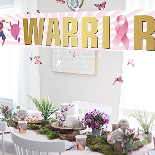 Pink Traka Warrior Veliki znak banera, promovira banner za podizanje raka dojke, ružičaste vrpčne zabave Dobavljači potpisuju travnjak