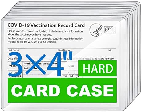 Zaštita od 10 pakovanja tvrde PVC kartice za vakcinaciju, držač CDC kartice za vakcinu, 4 X 3 inča plastični držač za evidenciju imunizacije