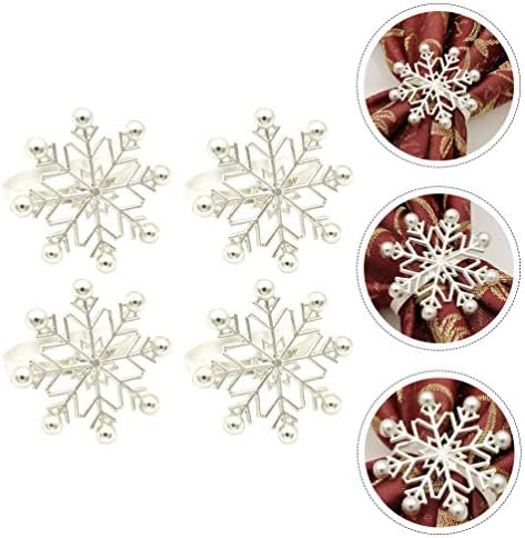 Soimiss Retro dekor 4pcs Christmas Christmas Prstenovi za salvete Rhinestone Snowflake Salveting prstenovi Multi-salvetionici Dižurni