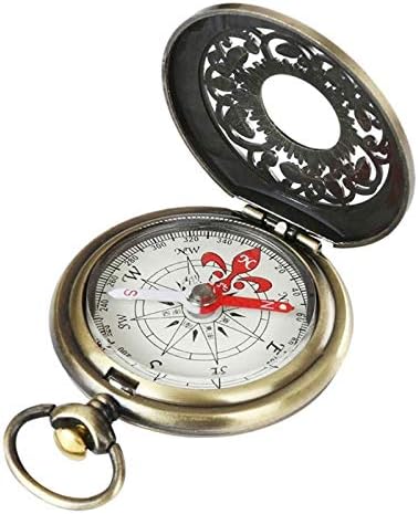 WSZTT vintage brončani kompas Pocket Džeket sat Dizajn na otvorenom Pješačenje Navigacija Kid Poklon Retro Metal Prijenosni kompas