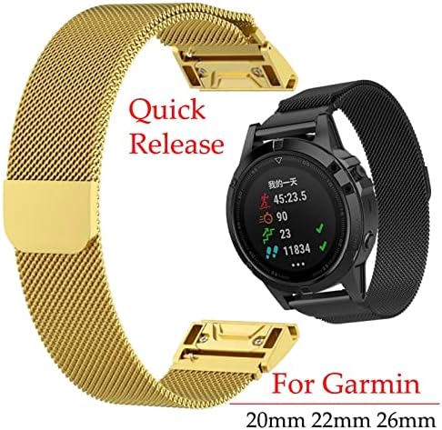 Davno magnetni remen za Garmin Fenix ​​7x 3 HR 5x 6x 6 Pro 5 plus metalni milanski sat 20/22 / 26mm za Forerunner 935 945 Brzi igle