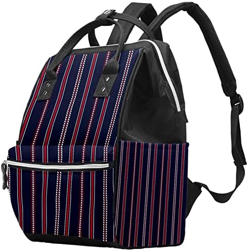 Stripe Navty Blue Crvena torba za ruksak za ruksak za bebe Nafarge Promjena torbe Multi funkcija Velika kapaciteta Travel Bag