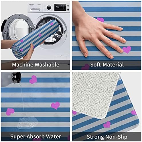 Plava bijela prugasta pjenasta prostirka za kupanje Super upijajuća protuklizna podna prostirka u mašini za pranje tepiha podna prostirka