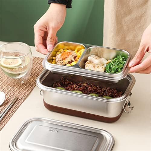 PDGJG Bento kutija nehrđajući čelik Kontejner za pribor za jelo Prijenosni pribor za jelo Kuhinja Kuhinja Salata za ručak