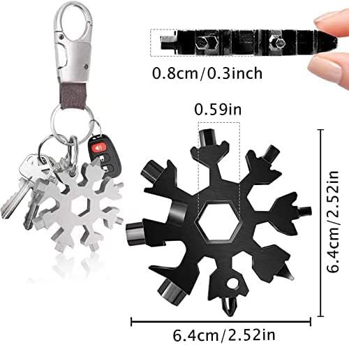 Snowflake Multitool, 3 pakovanje 18-u-1 Nerđajući Multi alat, kompaktni ravni Phillips ključ za odvijač / komplet otvarača za flaše,