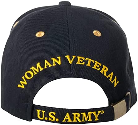 SAD Sjedinjene Države Vojska Veteran vezena strukturirana bejzbol kapa - podesivi crni šešir