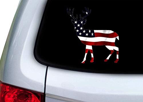Slower Reke Hunter Buck naljepnica silhoueta Američka zastava SAD Patriotsko decal Auto zapet za naljepnice Vinil kamion RV SUV lov
