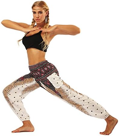 Plustrenge ženske naglašene struke harem hlače hipi boho joga palazzo casual pantalone sa džepovima