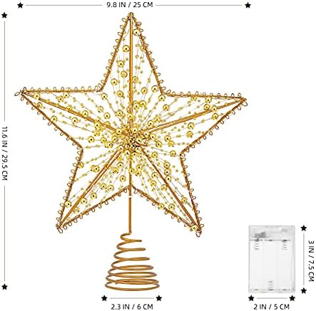 Nuobesty Božićno stablo, LED osvijetljeni Xmas stablo staklo od sjajnog kroja sa lakim niz ukras za božićnu stablu zimske domaće ukrasi