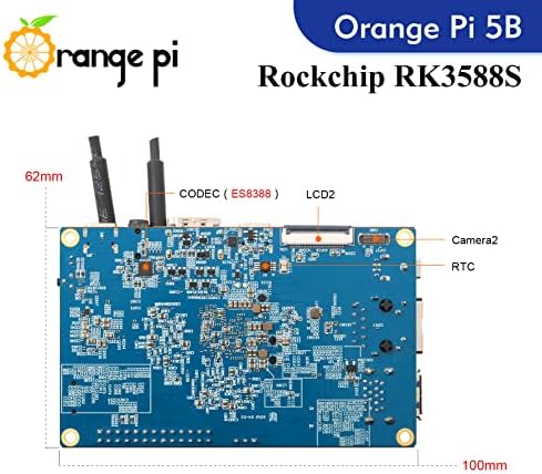 Orange PI 5B 16GB Rockchip RK3588S 8 Core 64 bitni WiFi6, BT5.0 Single putni računar sa 256 GB EMMC, 2.4GHz frekvencija otvorena ploča