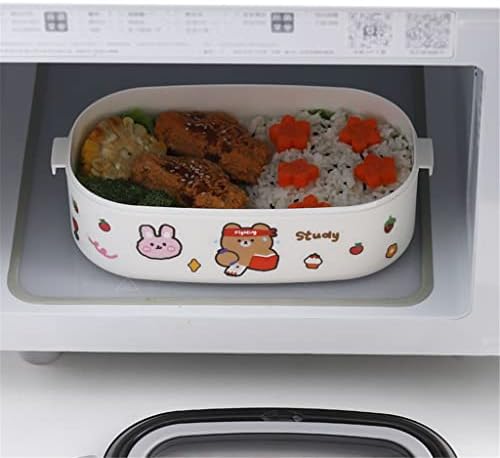 XWWDP Slatka japanska stil ručka kutija sa dvostrukim slojem Ručak Bento kontejner sa poklopcem za pohranu pohrane