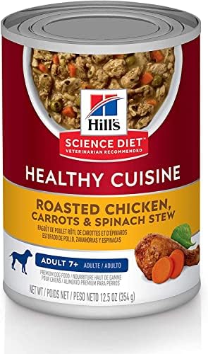 Hill Science Diet Wet pas hrane, odrasla osoba 7+ za starije pasa, zdrave kuhinje, pečena piletina, mrkva, & spanać recept, 12.5 oz.