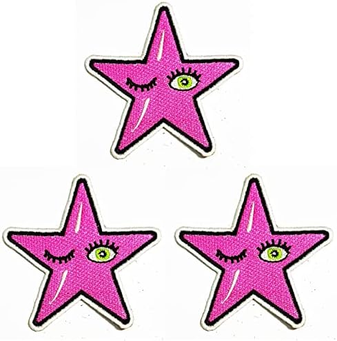 Kleenplus 3kom. Pink Magic Star Cartoon Iron on patches aktivnosti vezeni Logo obući farmerke jakne šeširi ruksaci košulje dodatna