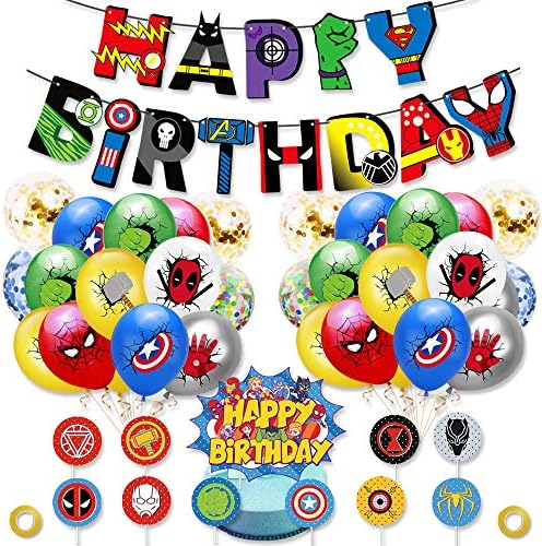 Potrepštine za rođendanske zabave, rođendanske dekoracije za dječake kompleti uključuju rođendanski Baner, balone, Topere za torte,