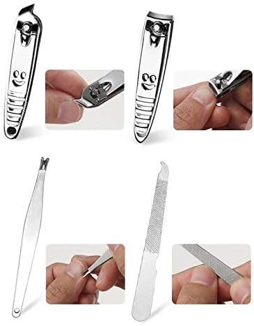 Ganyuu 8pcs manikir set prenosivi kliplica za nokte set Cuticle Cuticle Clipper Kit Professional setovi za nokte za nokte