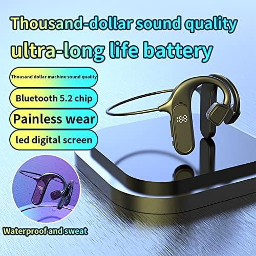 Slušalice za kosti, otvorene slušalice za uši bežična Bluetooth 5.2 Sportska vježba Bežične slušalice sa ugrađenim mikrofom, kostiju