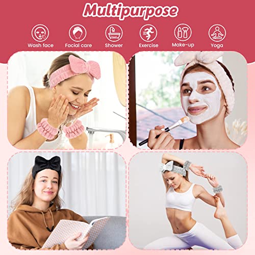 Mjyphdm set traka za glavu i narukvica za pranje lica ženske trake za kosu od mikrovlakana ručni ručnici Set za kupanje, šminkanje